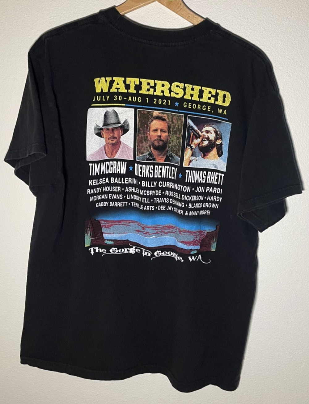 Watershed 2021 Tim McGraw Dierks Bentley Thomas Rhett Country T-Shirt Black - XL